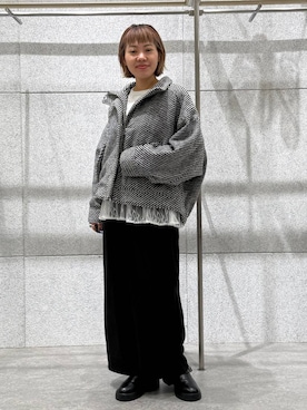 「LEPSIM（レプシィム）のサテンギャザーWストレートパンツ　600152（その他パンツ）」を使った、kuu__lpさん（レディース・157cm）の秋コーディネート