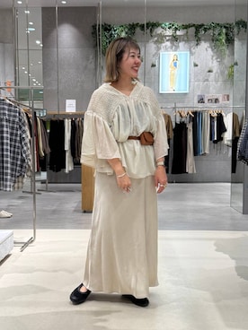 「LEPSIM（レプシィム）のストラップバレエスニーパー　636592（パンプス、ブラック系）」を使った、kuu__lpさん（レディース・157cm）の春コーディネート