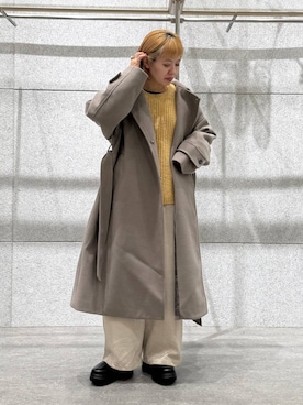 「LEPSIM（レプシィム）のサテンギャザーWストレートパンツ　600152（その他パンツ）」を使った、kuu__lpさん（レディース・157cm）の秋コーディネート