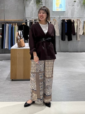 「LEPSIM（レプシィム）のシアーメランジT　497226（Tシャツ/カットソー、ホワイト系）」を使った、kuu__lpさん（レディース・157cm）の春コーディネート