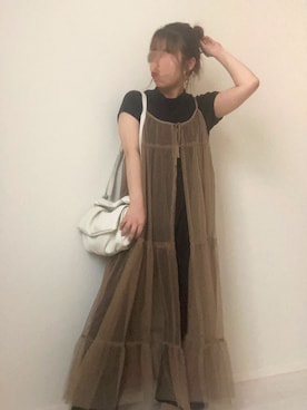 「3色コーデ」｜「アイテム（ワンピース/ドレス）」を使った、nagiさん（レディース・151cm）の秋コーディネート