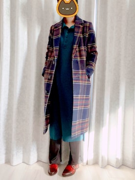 「EGOIST（エゴイスト）のアイテム（チェスターコート）」を使った、ARiさん（レディース・159cm）の冬コーディネート