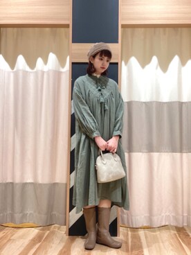 「Samansa Mos2（サマンサ モスモス）のシャーリングレース切替ブラウス（シャツ/ブラウス）」を使った、nanamiさん（レディース・170cm）の秋コーディネート
