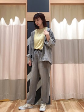 「Samansa Mos2 blue（サマンサモスモスブルー）のアイテム（デニムジャケット）」を使った、nanamiさん（レディース・170cm）の夏コーディネート