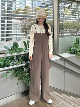 「OVERRIDE（オーバーライド）のアイテム」を使った、にこさん（レディース・165cm）の春コーディネート