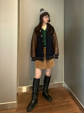 「アイテム（ニットキャップ/ビーニー）」を使った、にこさん（レディース・165cm・30代）の秋コーディネート