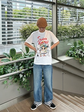 「アイテム（帽子）」を使った、にこさん（レディース・165cm・30代）の夏コーディネート