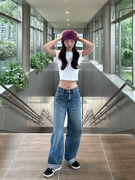 「アイテム（ニットキャップ/ビーニー）」を使った、にこさん（レディース・165cm・30代）の夏コーディネート
