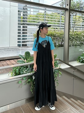 「アイテム（キャップ）」を使った、にこさん（レディース・165cm・30代）の夏コーディネート