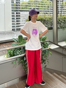 「アイテム（キャップ）」を使った、にこさん（レディース・165cm・30代）の夏コーディネート