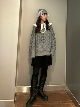 「アイテム（ニットキャップ/ビーニー）」を使った、にこさん（レディース・165cm・30代）の秋コーディネート