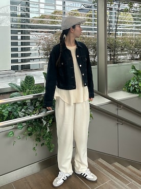 「arth（アース）のアイテム（帽子）」を使った、にこさん（レディース・165cm）の春コーディネート