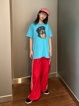 「アイテム（ハンチング/ベレー帽）」を使った、にこさん（レディース・165cm）の秋コーディネート