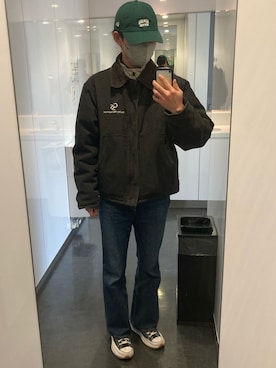 「アイテム（カバーオール）」を使った、むらさん（メンズ・175cm）の冬コーディネート