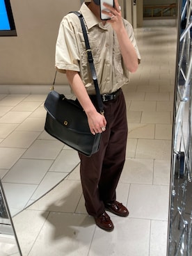 「Dickies（ディッキーズ）の古着（チノパンツ、ブラウン系）」を使った、むらさん（メンズ・175cm）の夏コーディネート