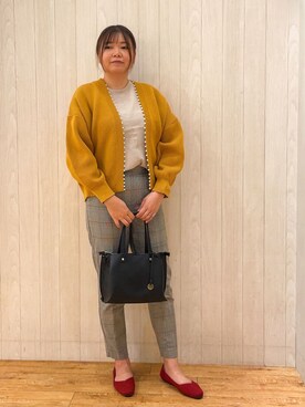 「SHOO・LA・RUE（シューラルー）の◆【SS-3L/美脚シルエット】オンにもオフにも○ テーパードパンツ（その他パンツ、グレー系）」を使った、あーやさん（レディース・166cm）の秋コーディネート