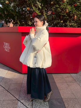 「アイテム（シュシュ）」を使った、いねちゃんさん（レディース・167cm）の冬コーディネート