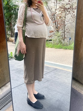 「アイテム（スリッポン）」を使った、いねちゃんさん（レディース・167cm）の秋コーディネート