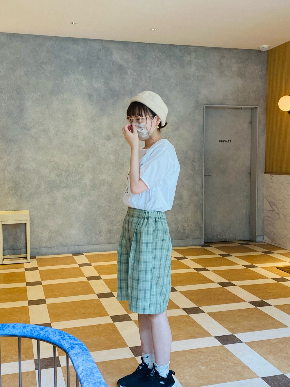 「夏コーデ、おしゃれさんと繋がりたい、低身長」｜「ehka sopoのアイテム（シャツ/ブラウス、ホワイト系）」を使った、あい。さん（レディース・154cm）の夏コーディネートの1枚目の写真