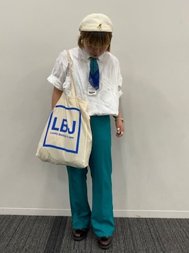 「apres jour（アプレジュール）のアイテム（スラックス）」を使った、nanaseさん（レディース・151cm）の夏コーディネート