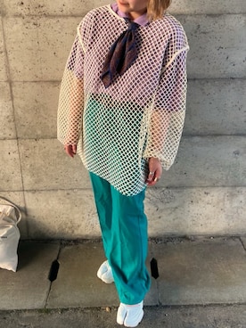 「apres jour（アプレジュール）のアイテム（スラックス）」を使った、nanaseさん（レディース・151cm）の夏コーディネート