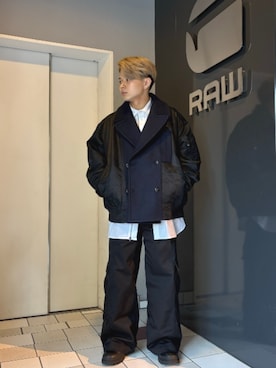 「アイテム（ピーコート）」を使った、G-Star RAWさん（メンズ・164cm）の秋コーディネート