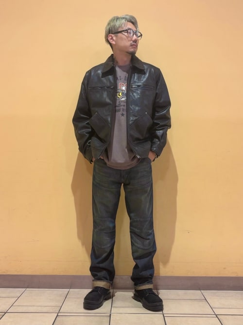 Leather Bomber Jacket/ジップアップレザーブルゾン