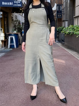 「G-STAR RAW（ジースターロゥ）のアイテム（ジャンパースカート）」を使った、G-Star RAWさん（レディース・161cm）の夏コーディネート
