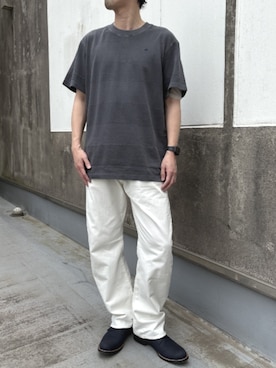 「G-STAR（ジースター）のWashed Jacquard T-Shirt/ウォッシュド加工ジャガードTシャツ（Tシャツ/カットソー、グレー系）」を使った、G-Star RAWさん（メンズ・168cm）の春コーディネート