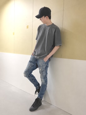 「G-STAR（ジースター）のAVERNUS BASEBALL CAP/ブランドロゴベースボールキャップ（キャップ、ブラック系）」を使った、G-Star RAWさん（メンズ・170cm）の夏コーディネート