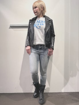 「G-STAR RAW（ジースターロゥ）のアイテム（ジャケット/アウター）」を使った、G-Star RAWさん（レディース・165cm）の春コーディネート