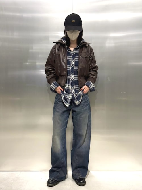 High Collar Leather Jacket/ハイカラージップアップレザーブルゾン