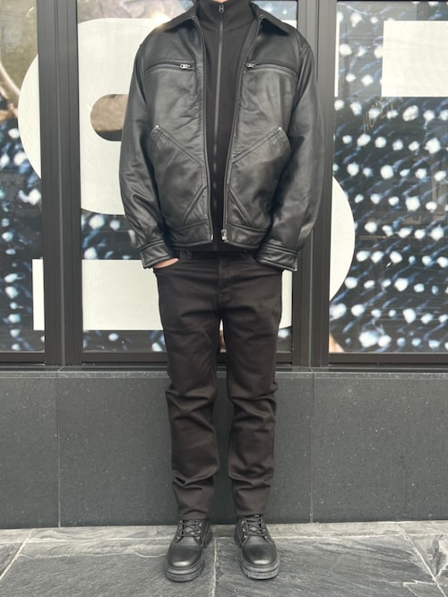 Leather Bomber Jacket/ジップアップレザーブルゾン