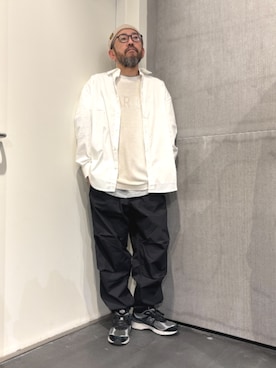 「G-STAR（ジースター）のClean Oversized Shirt/クリーンオーバーサイズシャツ（シャツ/ブラウス、ホワイト系）」を使った、G-Star RAWさん（メンズ・168cm）の春コーディネート