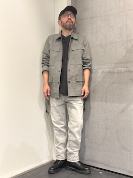 「G-STAR（ジースター）のアイテム（ミリタリージャケット、グリーン系）」を使った、G-Star RAWさん（メンズ・168cm）の春コーディネート