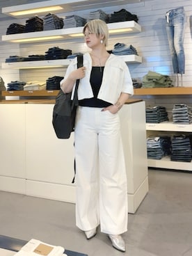 「G-STAR（ジースター）のアイテム（シャツ/ブラウス、ホワイト系）」を使った、G-Star RAWさん（メンズ・168cm）の春コーディネート
