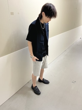 「G-STAR（ジースター）のShort sleeve utility overshirt/ミリタリーディテールマルチポケットショートスリーブシャツジャケット（シャツ/ブラウス、ブルー系）」を使った、G-Star RAWさん（メンズ・170cm）の夏コーディネート