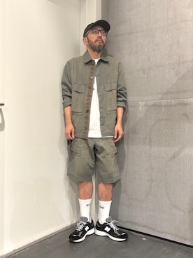 「G-STAR（ジースター）のTrue Regular Structured T-Shirt/レギュラーシルエットサーマルワッフルTシャツ（Tシャツ/カットソー、ホワイト系）」を使った、G-Star RAWさん（メンズ・170cm）の夏コーディネート