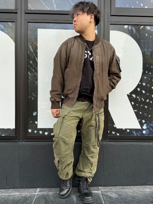 GA-1 Washed Bomber/ヴィンテージライクウォッシュド加工MA1タイプ