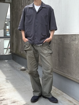 「G-STAR（ジースター）のRelaxed Tailored Jersey Shirt/リラックステーラードジャージーシャツ（シャツ/ブラウス、グレー系）」を使った、G-Star RAWさん（メンズ・170cm）の夏コーディネート