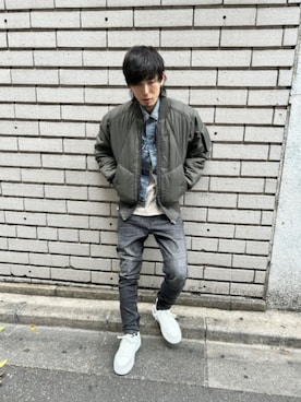 「アイテム（MA-1）」を使った、G-Star RAWさん（メンズ・171cm）の秋コーディネート