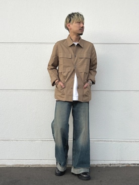 「G-STAR（ジースター）のGS-01 Relaxed T-Shirt/ベーシックデザインハイクオリティーリラックスフィットTシャツ（Tシャツ/カットソー、ホワイト系）」を使った、G-Star RAWさん（メンズ・168cm）の春コーディネート