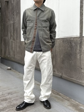 「G-STAR（ジースター）のUtility Overshirt/ウォッシュ加工ミリタリーディテールオーバーシャツジャケット（シャツ/ブラウス、グリーン系）」を使った、G-Star RAWさん（メンズ・168cm）の春コーディネート