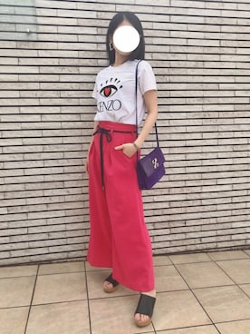 「KENZO」｜「アイテム（サンダル）」を使った、🄲🄷🄸🄺🄰🅃🄰🄺🅄さん（レディース・154cm）の夏コーディネート