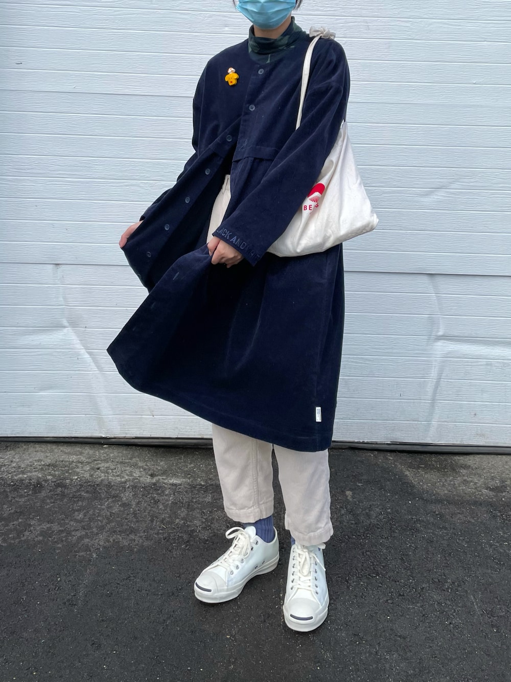 「:CHOCOOLATEのアイテム（ワンピース、ブルー系）」を使った、moguugomさん（レディース・157cm）の秋コーディネートの1枚目の写真