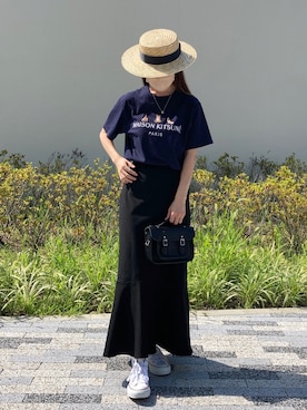 「サッチェルバッグ」｜「アイテム（帽子）」を使った、minimum MINAMIさん（レディース・152cm）の夏コーディネート