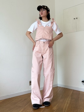 「ファッションを楽しもう」｜「アイテム（その他トップス）」を使った、ももち Momochi｜牛江桃子さん（レディース・160cm）の夏コーディネート