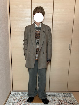 「アイテム（ローファー）」を使った、萩さん（メンズ・160cm）の秋コーディネート