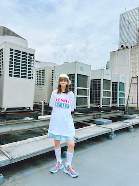 「SPINNS（スピンズ）のアイテム（ハット）」を使った、kimiratsukaさん（レディース・155cm）の夏コーディネート