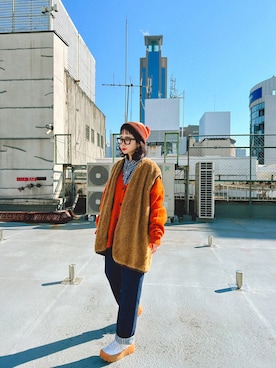 「SPINNS（スピンズ）のアイテム（カーディガン/ボレロ）」を使った、kimiratsukaさん（レディース・155cm）の春コーディネート